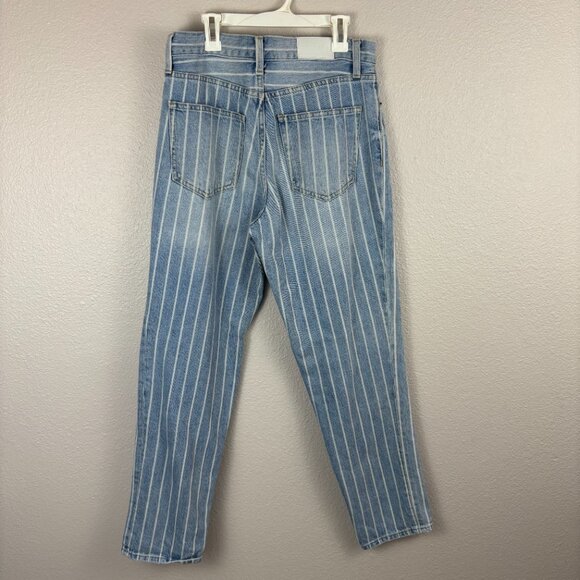 Pistola Womens Blue Striped Stretch High Rise Straight Leg Denim Jeans Size 28 - Picture 2 of 11